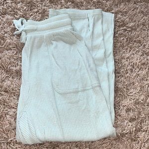 Mint Ribbed Capri Joggers